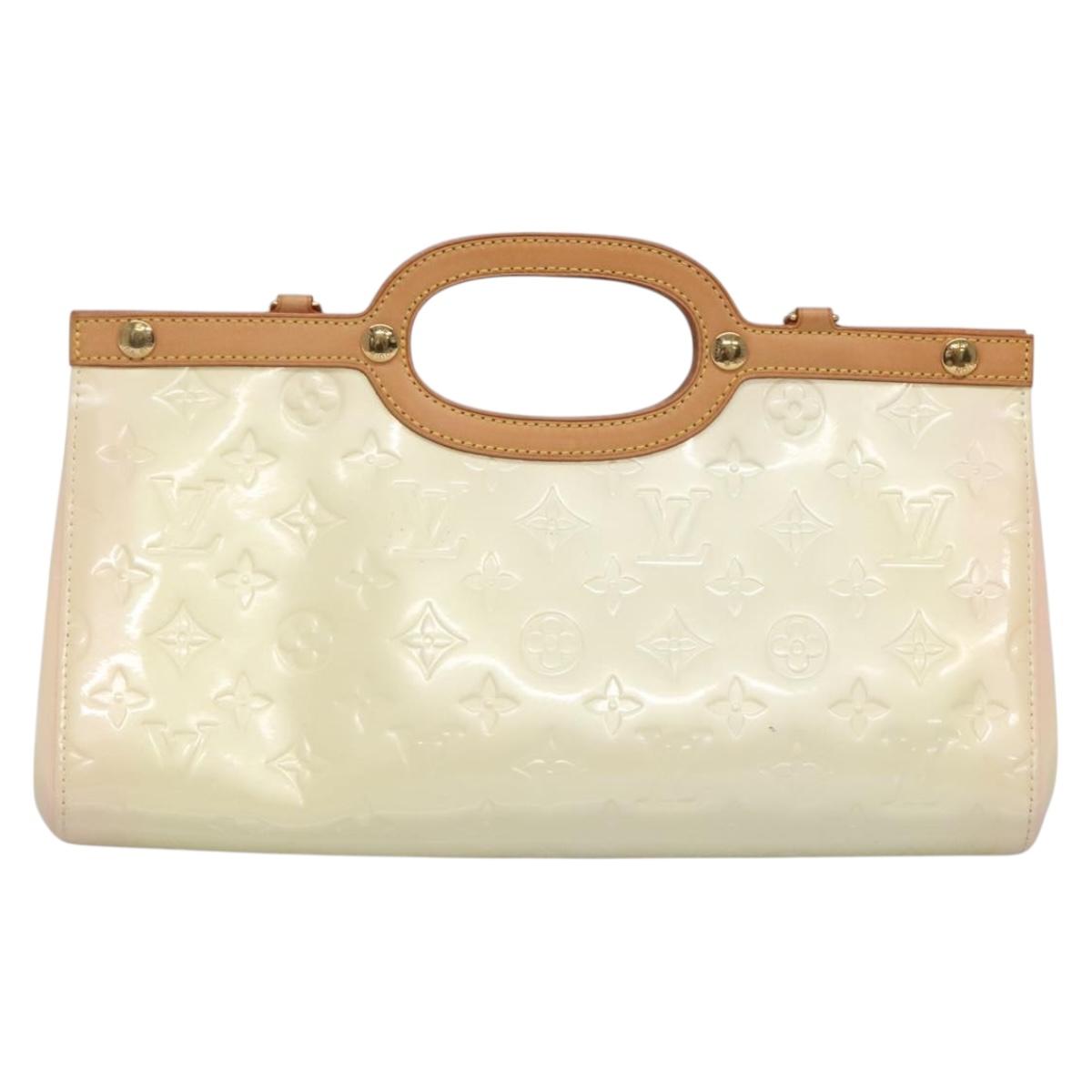 LOUIS VUITTON Monogram Vernis Roxbury Drive Hand Bag Perle M91374 Auth 139325