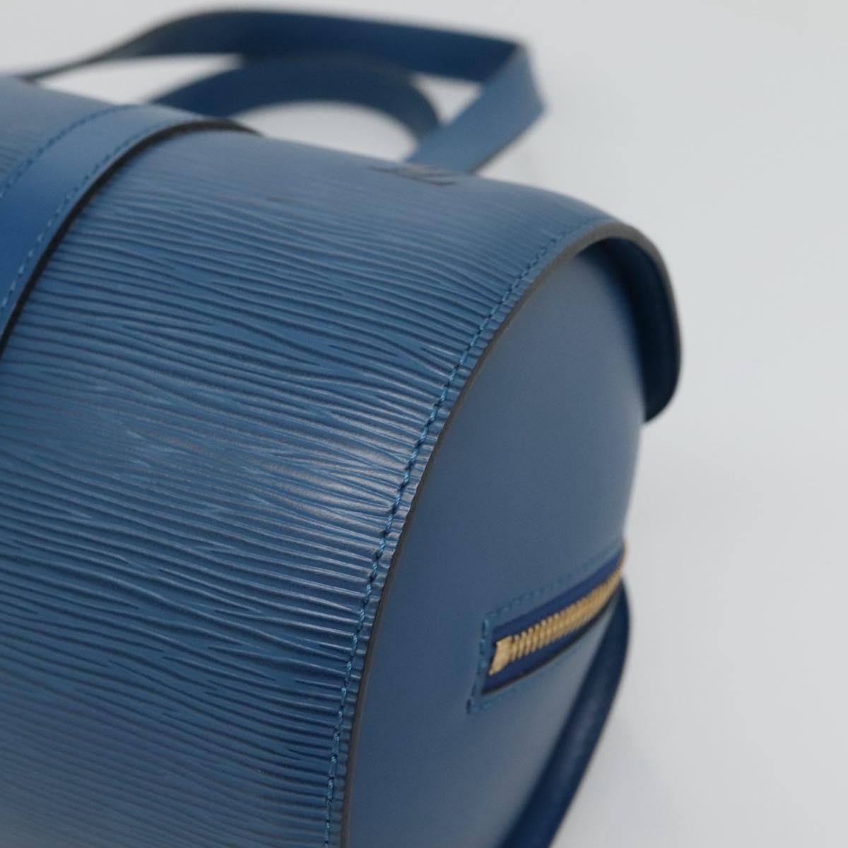 LOUIS VUITTON Epi Soufflot Hand Bag Blue M52225 LV Auth 139328