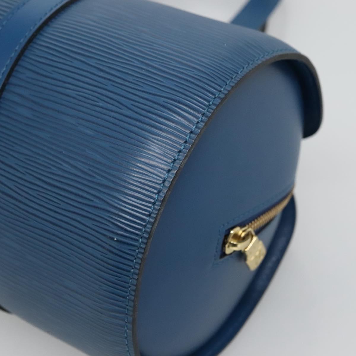 LOUIS VUITTON Epi Soufflot Hand Bag Blue M52225 LV Auth 139328