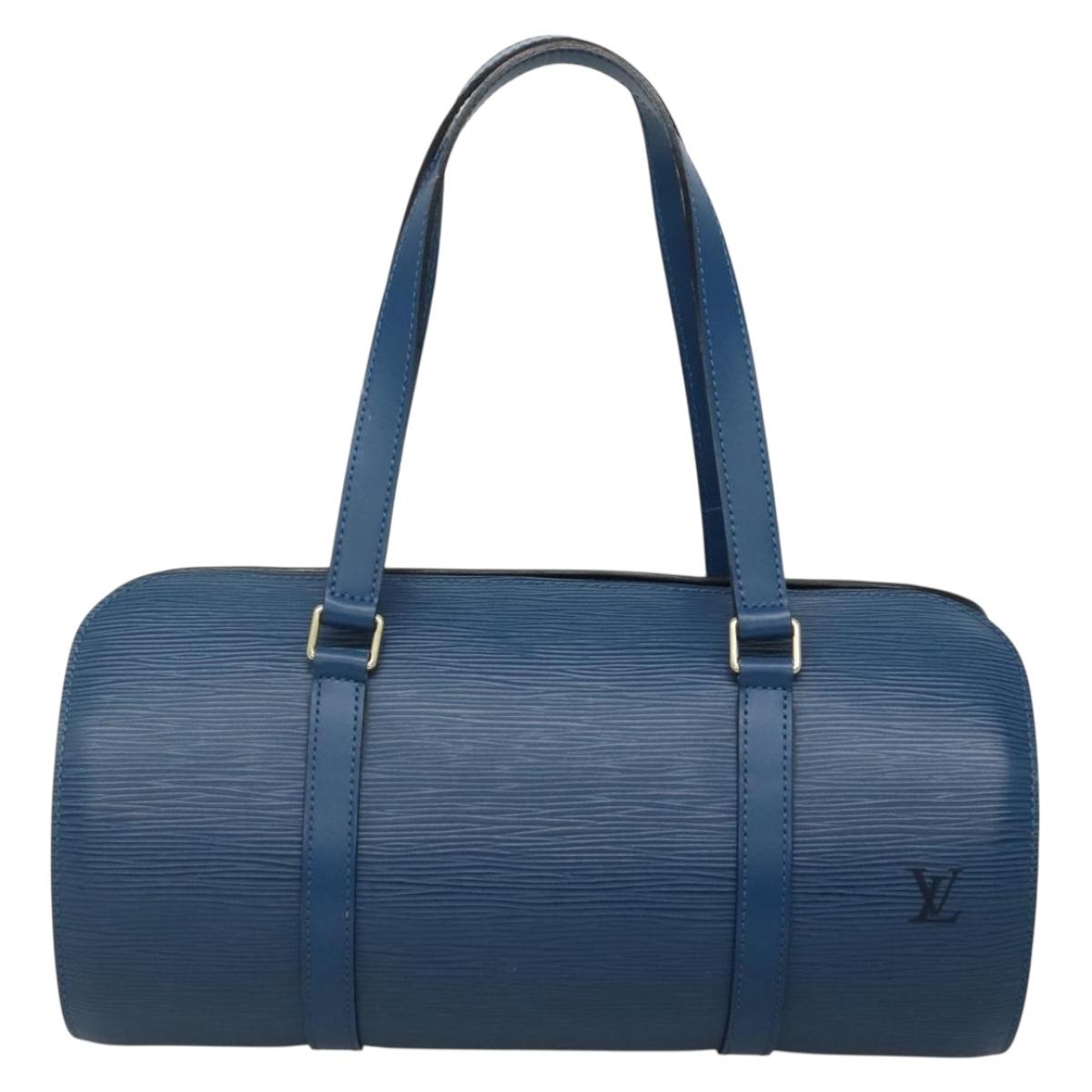 LOUIS VUITTON Epi Soufflot Hand Bag Blue M52225 LV Auth 139328