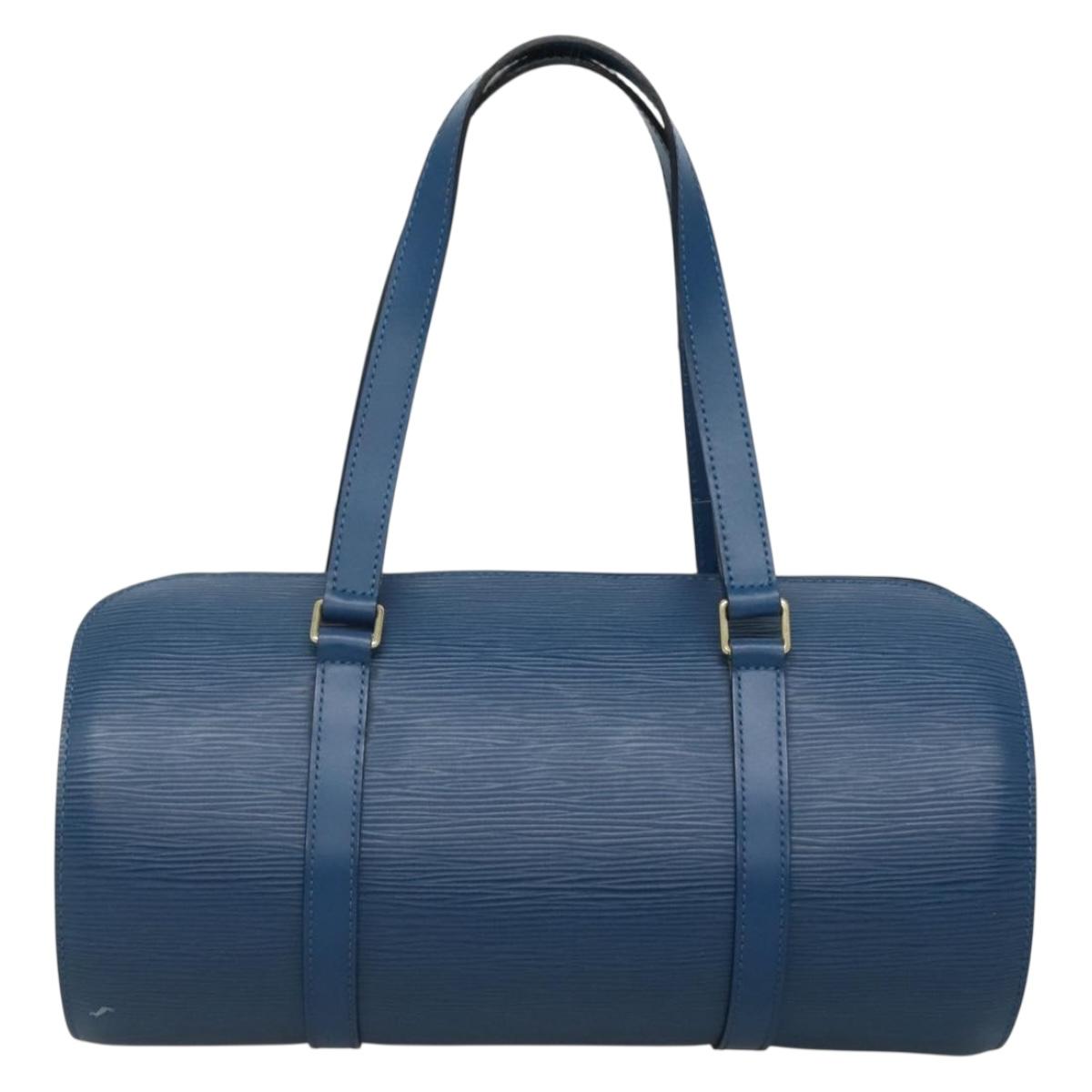 LOUIS VUITTON Epi Soufflot Hand Bag Blue M52225 LV Auth 139328