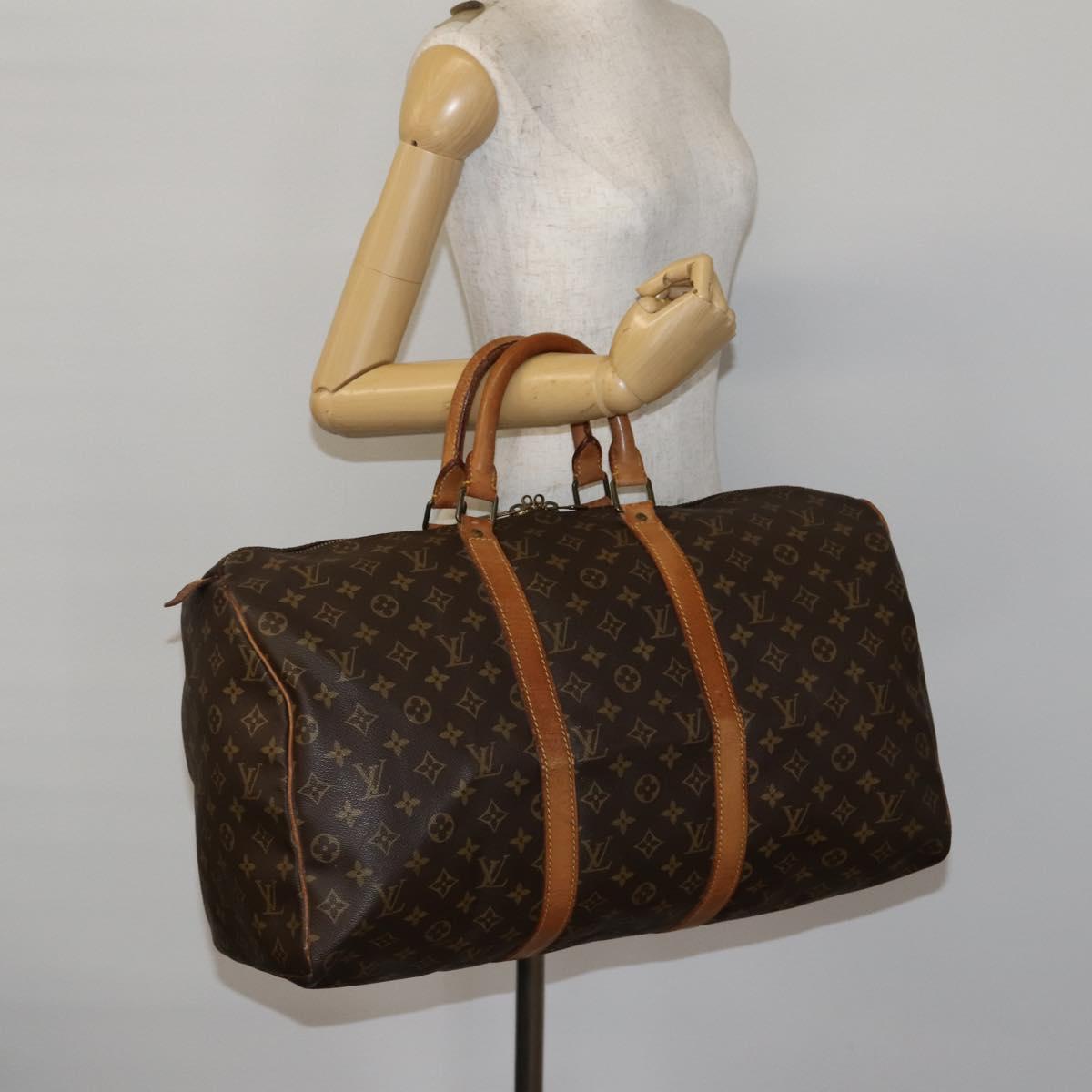 LOUIS VUITTON Monogram Keepall 50 Boston Bag M41426 LV Auth 139333