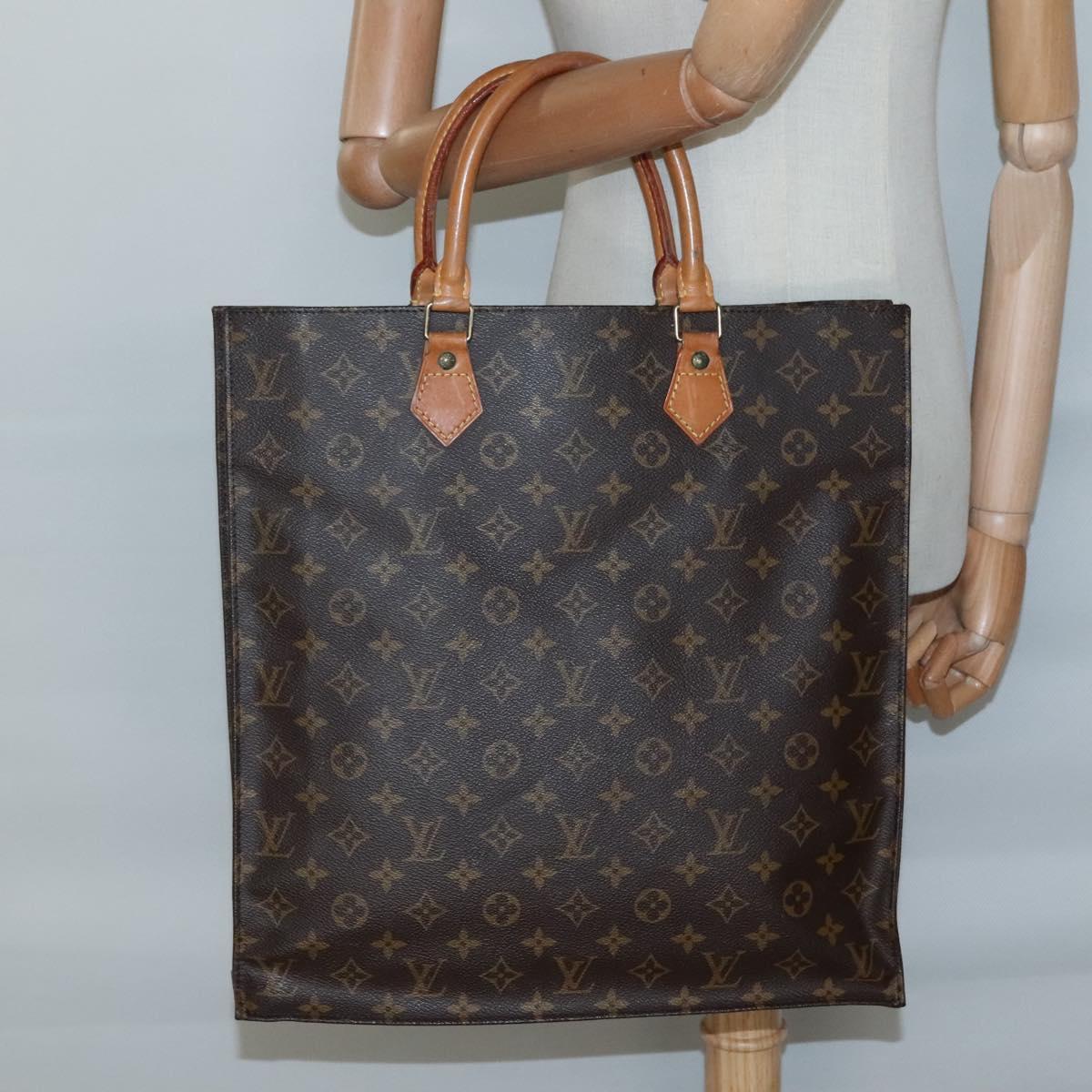 LOUIS VUITTON Monogram Sac Plat Hand Bag M51140 LV Auth 139344