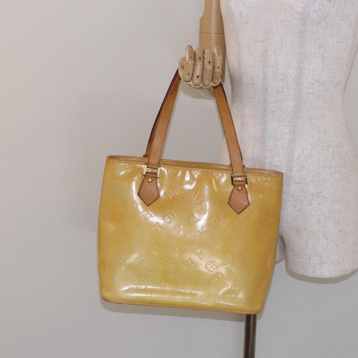 LOUIS VUITTON Monogram Vernis Houston Hand Bag Gris M91053 LV Auth 139349