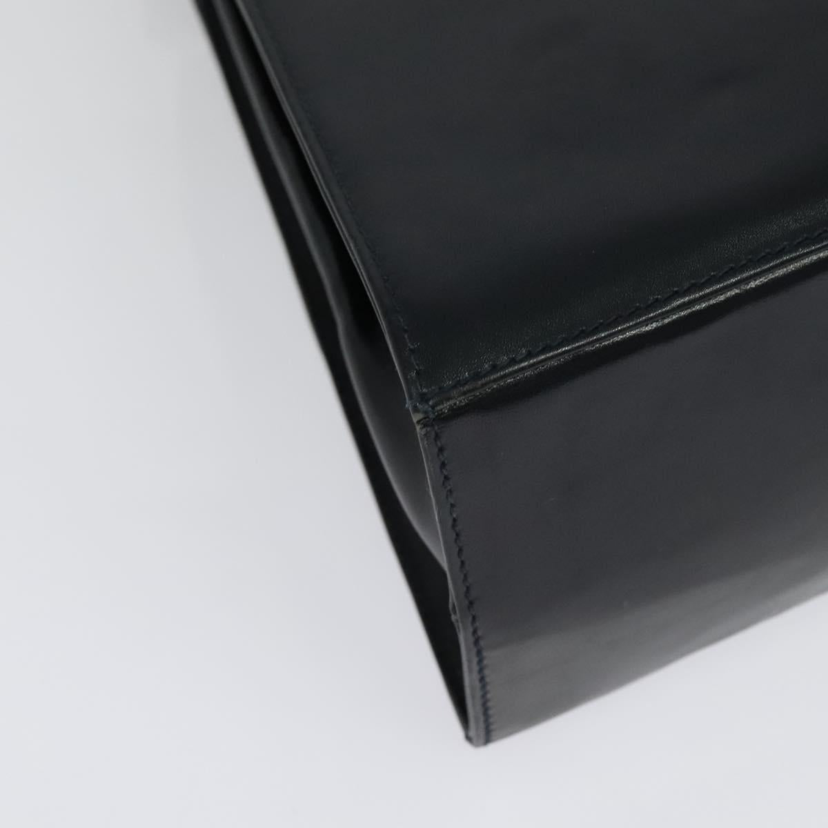 Salvatore Ferragamo Gancini Hand Bag Leather 2way Black Gold Auth 139351