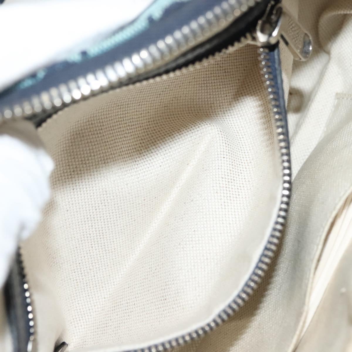 GUCCI GG Canvas Waist Bag Blue Silver 658657 Auth 139364