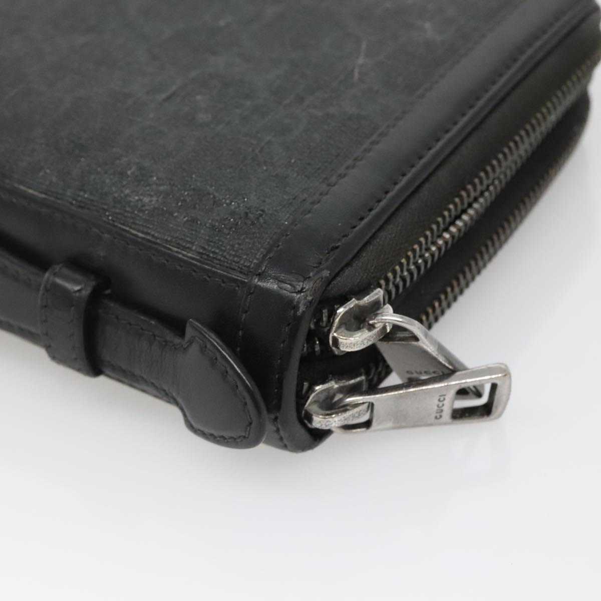 GUCCI GG Supreme Travel Case PVC Black 409206 Auth 139365