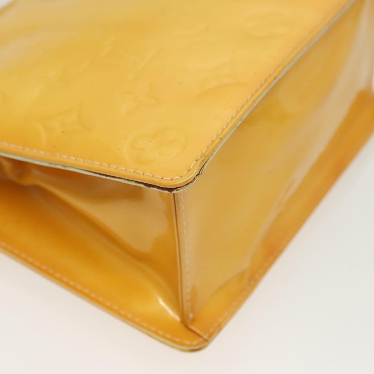 LOUIS VUITTON Monogram Vernis Spring Street Bag Lime Yellow M91068 Auth 139389