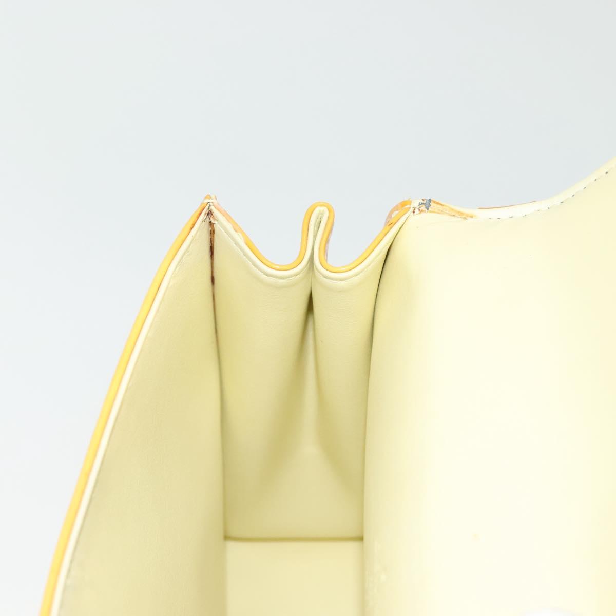 LOUIS VUITTON Monogram Vernis Spring Street Bag Lime Yellow M91068 Auth 139389