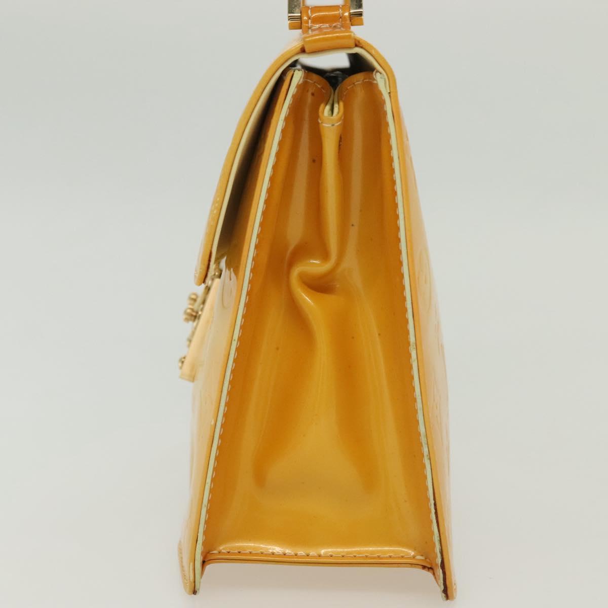 LOUIS VUITTON Monogram Vernis Spring Street Bag Lime Yellow M91068 Auth 139389
