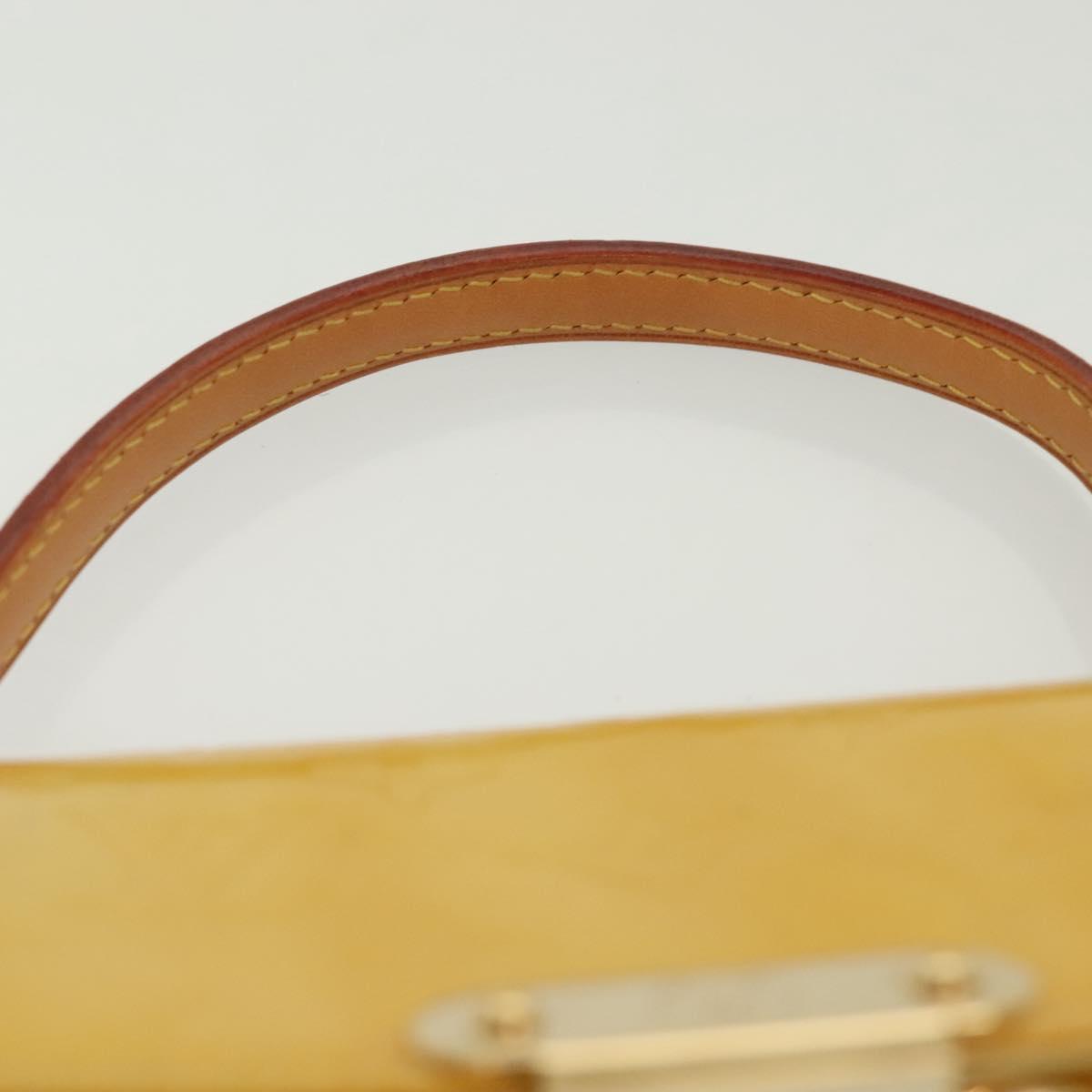 LOUIS VUITTON Monogram Vernis Spring Street Bag Lime Yellow M91068 Auth 139389