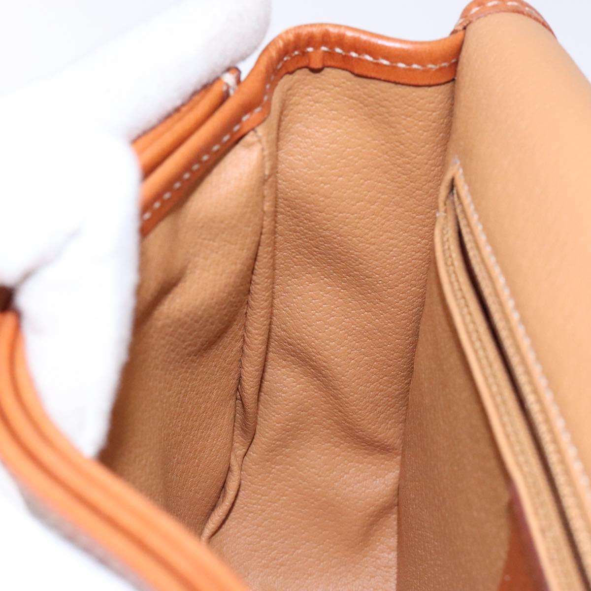 CELINE Macadam Canvas Shoulder Bag PVC Leather Brown Gold Auth 139393