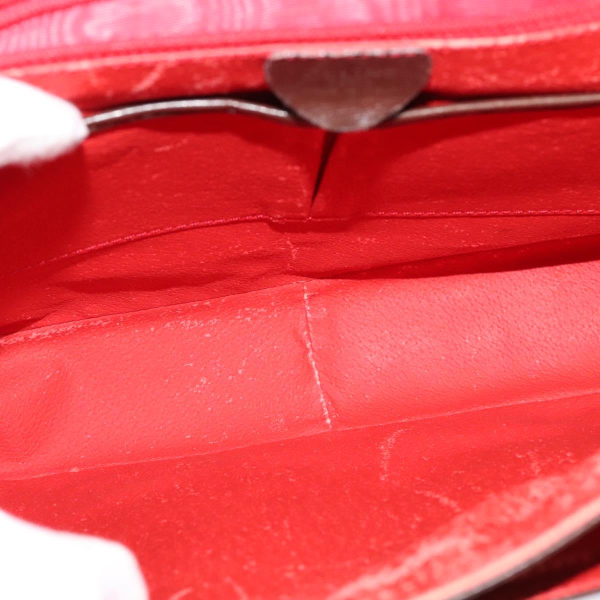 CELINE Shoulder Bag Leather Brown Gold Auth 139394