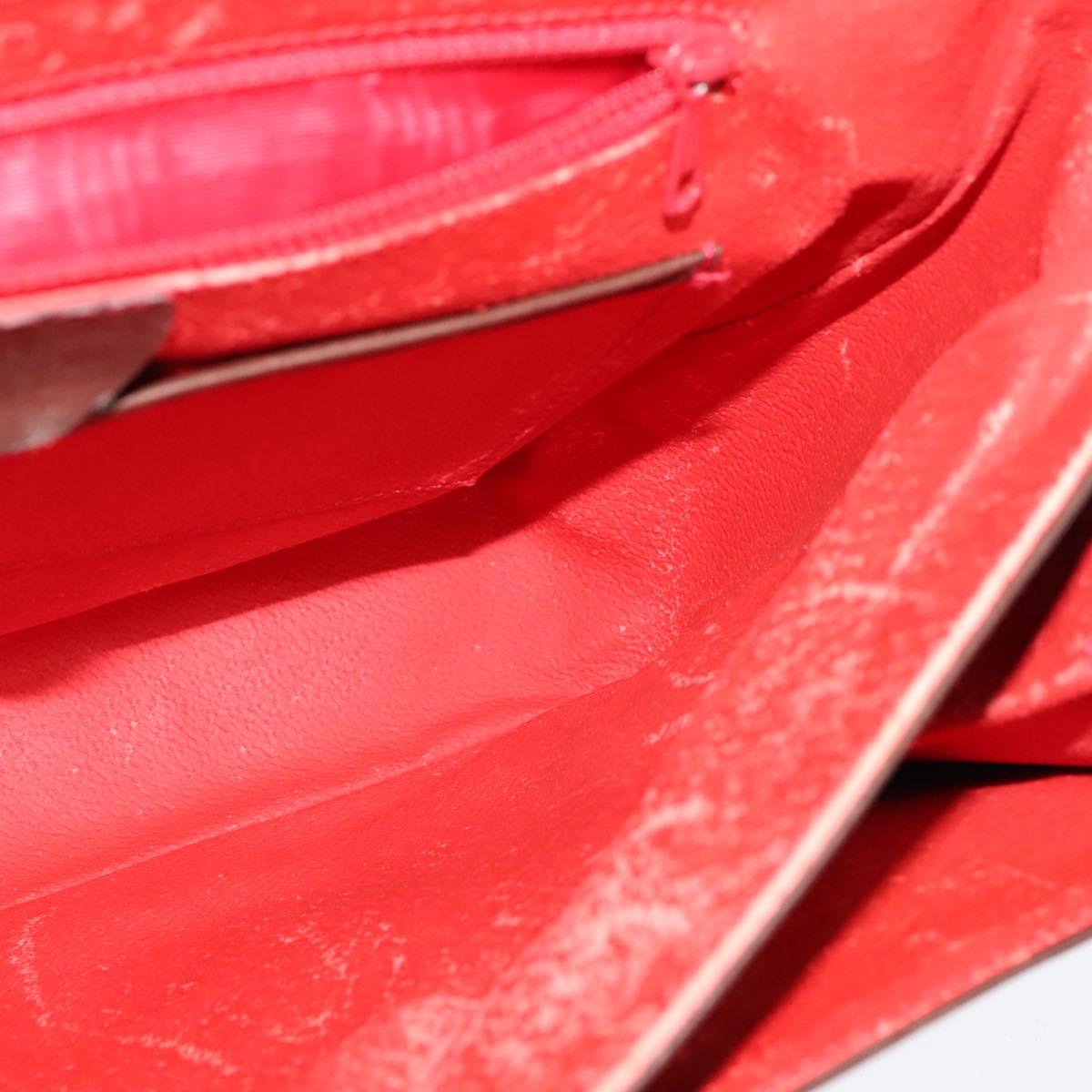 CELINE Shoulder Bag Leather Brown Gold Auth 139394