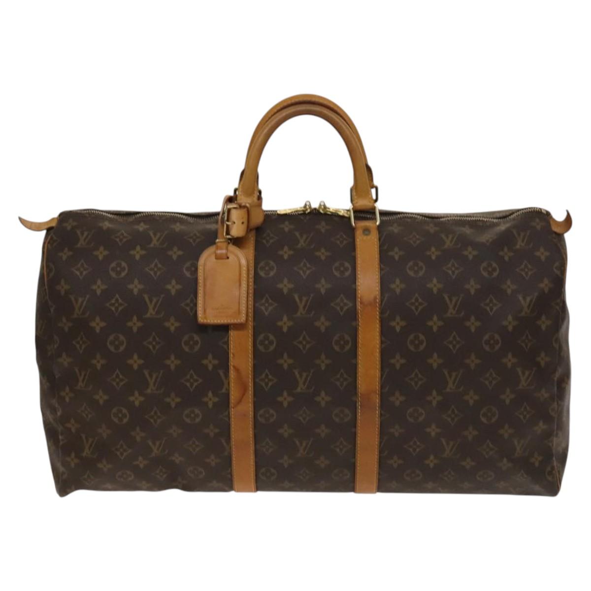 LOUIS VUITTON Monogram Keepall 55 Boston Bag M41424 LV Auth 139406