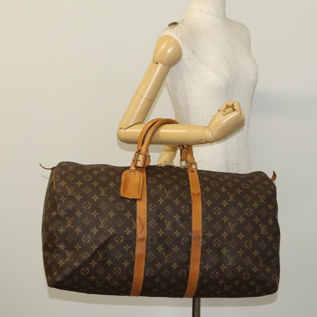 LOUIS VUITTON Monogram Keepall 55 Boston Bag M41424 LV Auth 139406