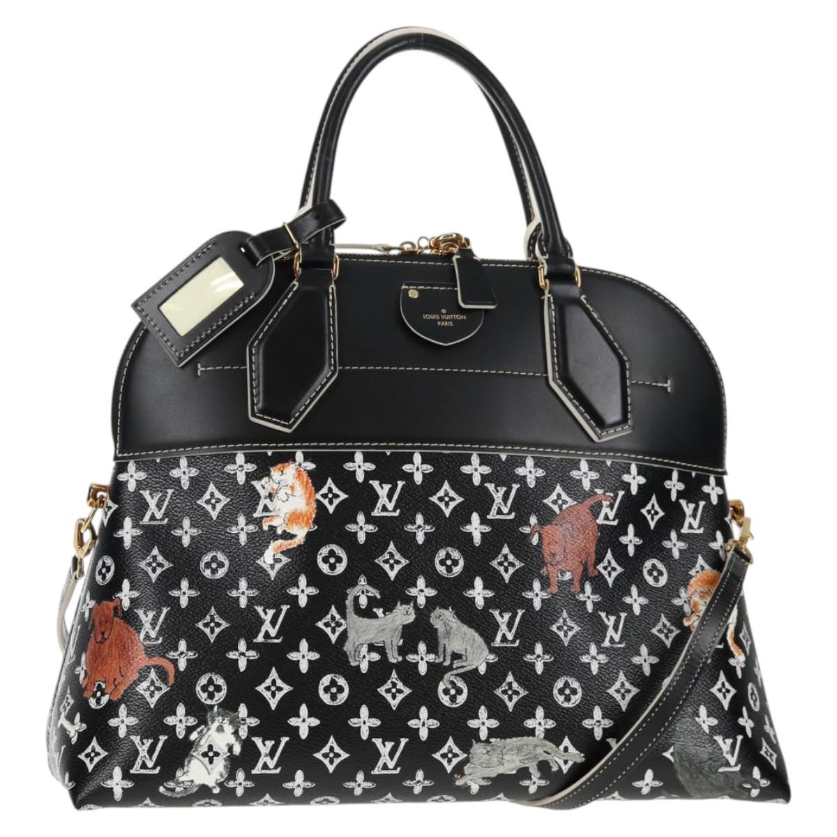 LOUIS VUITTON Catgram Alma Soup Hand Bag Black M44403 LV Auth 139431SM