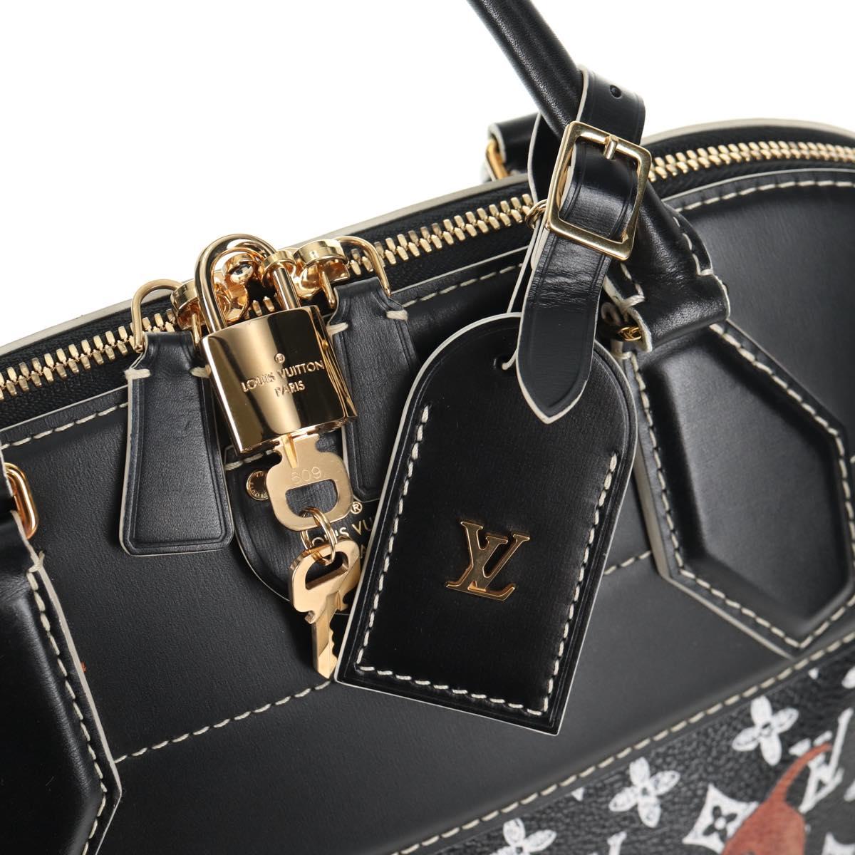 LOUIS VUITTON Catgram Alma Soup Hand Bag Black M44403 LV Auth 139431SM