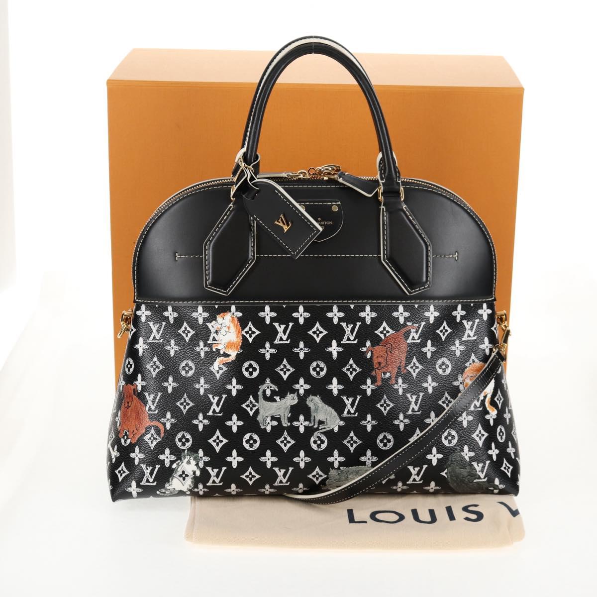 LOUIS VUITTON Catgram Alma Soup Hand Bag Black M44403 LV Auth 139431SM