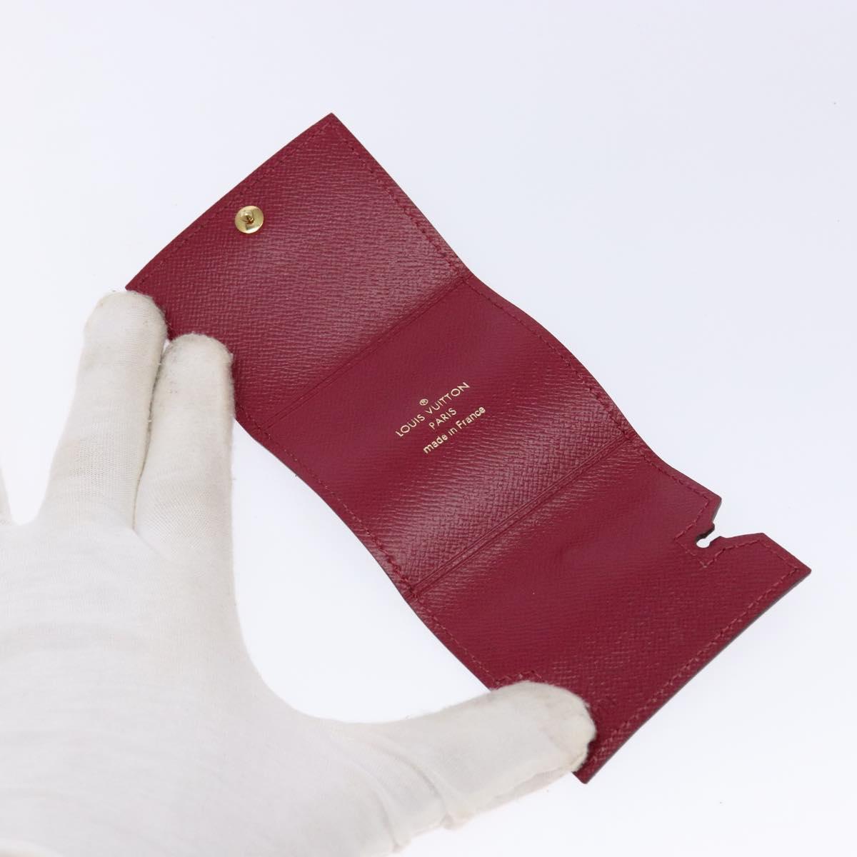 LOUIS VUITTON Monogram Etui Ektur Earphone case Fuchsia M61476 LV Auth 139432