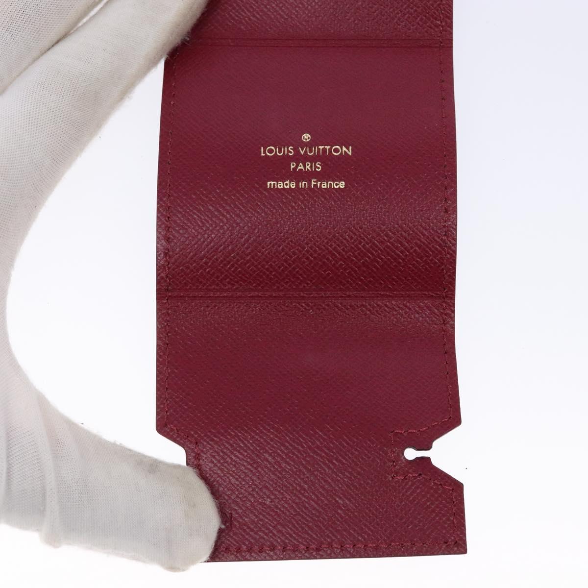 LOUIS VUITTON Monogram Etui Ektur Earphone case Fuchsia M61476 LV Auth 139432