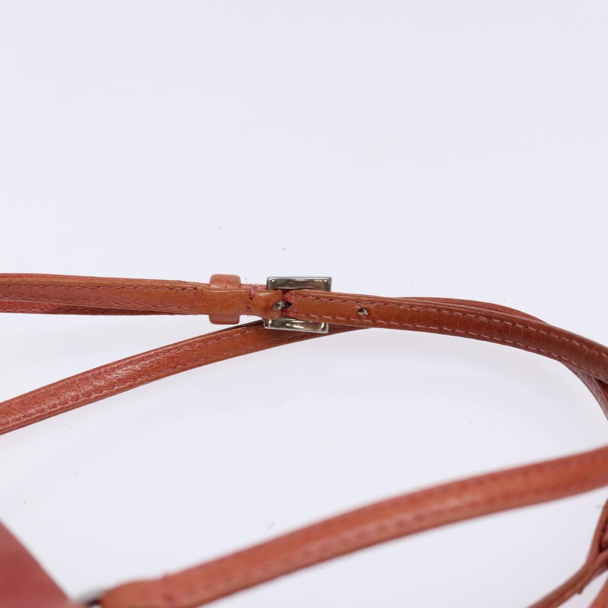 PRADA Hand Bag Leather Pink Silver Auth 139448