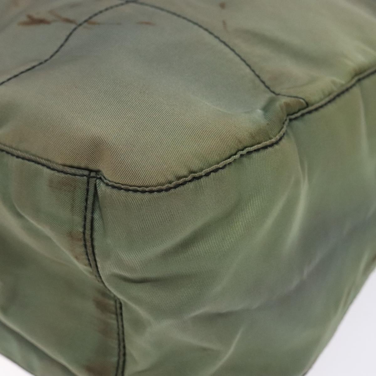 PRADA Shoulder Bag Nylon Green Silver Auth 139451