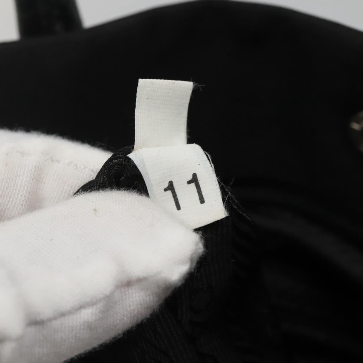 PRADA Tote Bag Nylon Black Silver Auth 139452