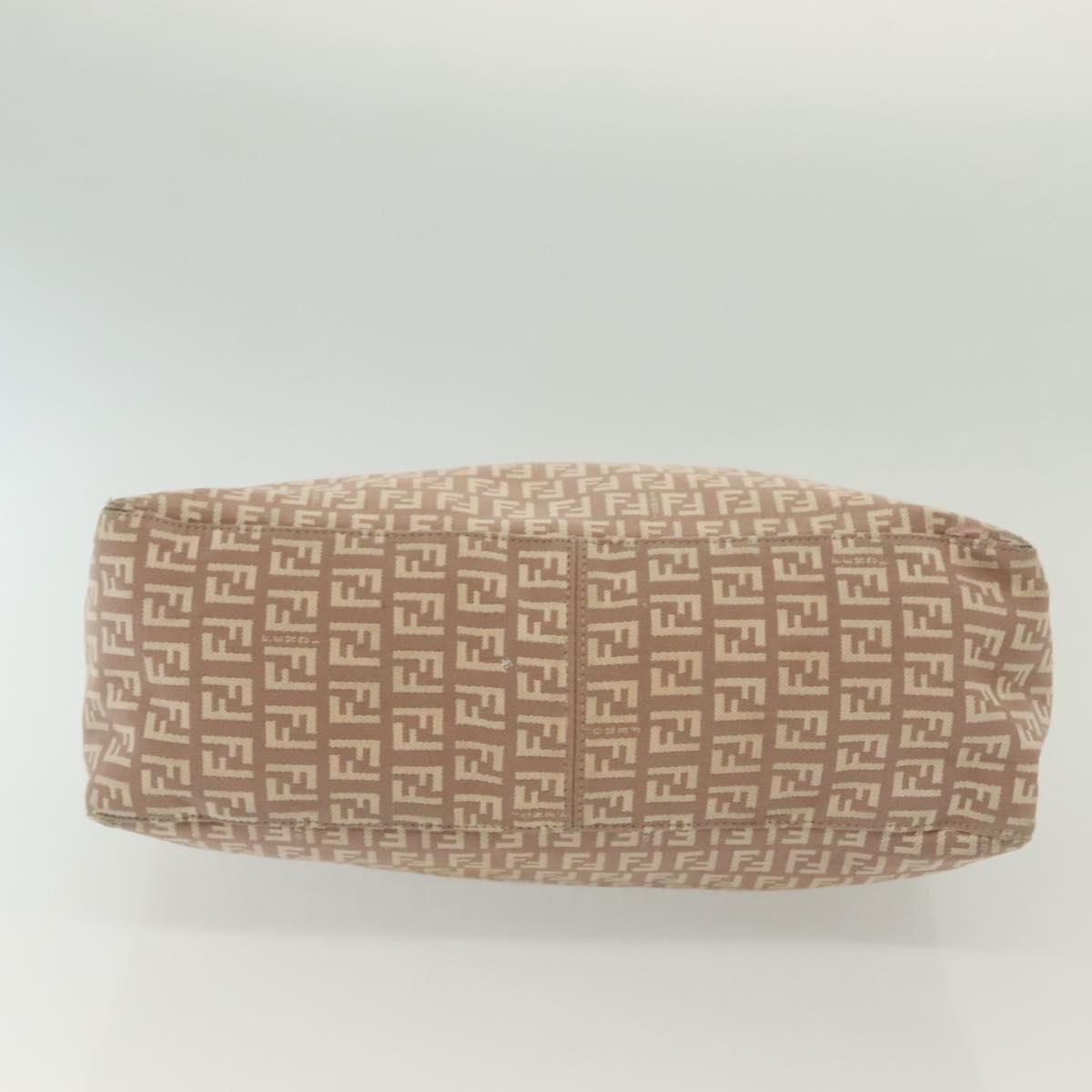 FENDI Zucchino Canvas Hand Bag Pink Gold Auth 139455