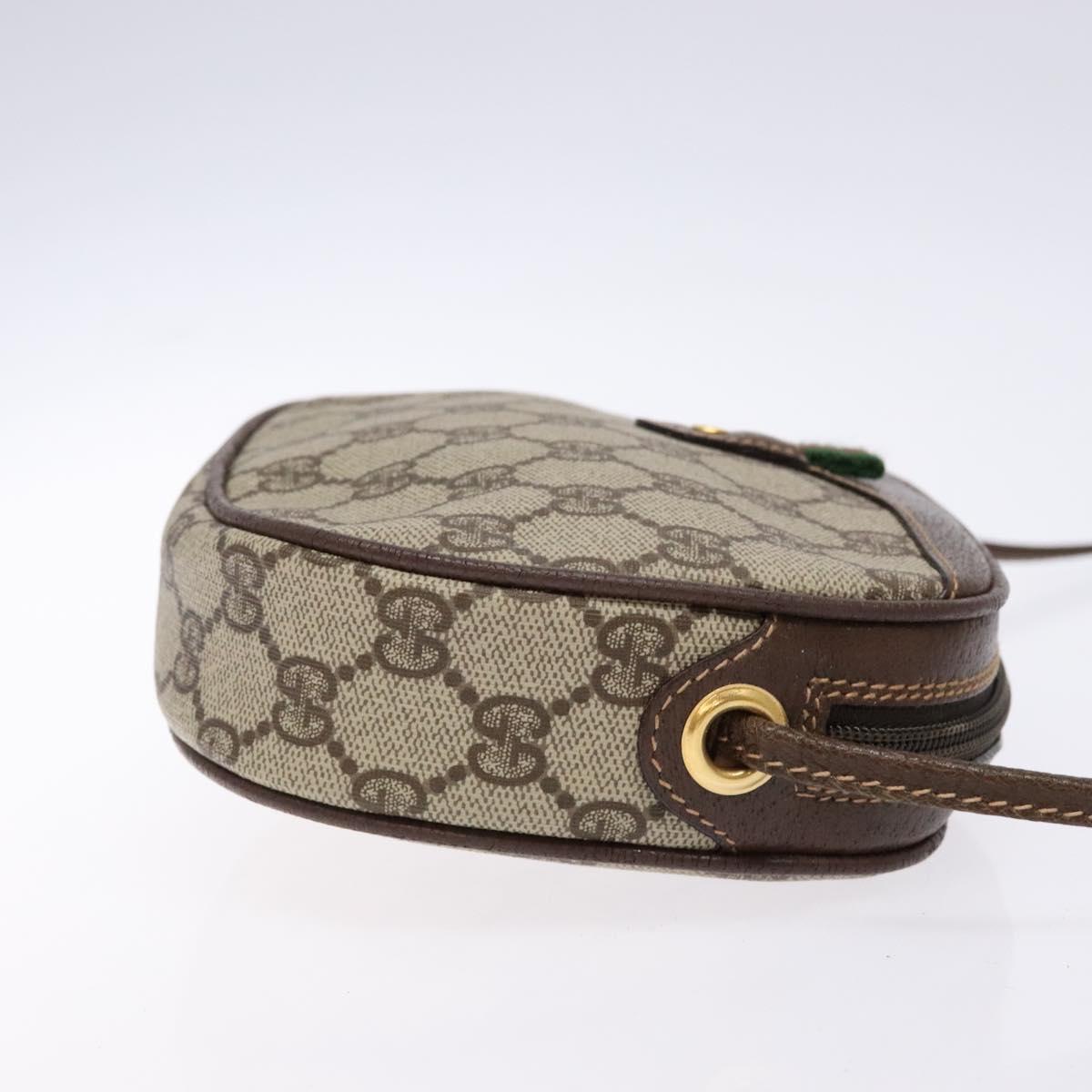 GUCCI GG Supreme Web Sherry Line Bag PVC Beige Gold 007 754 6112 40 Auth 139459