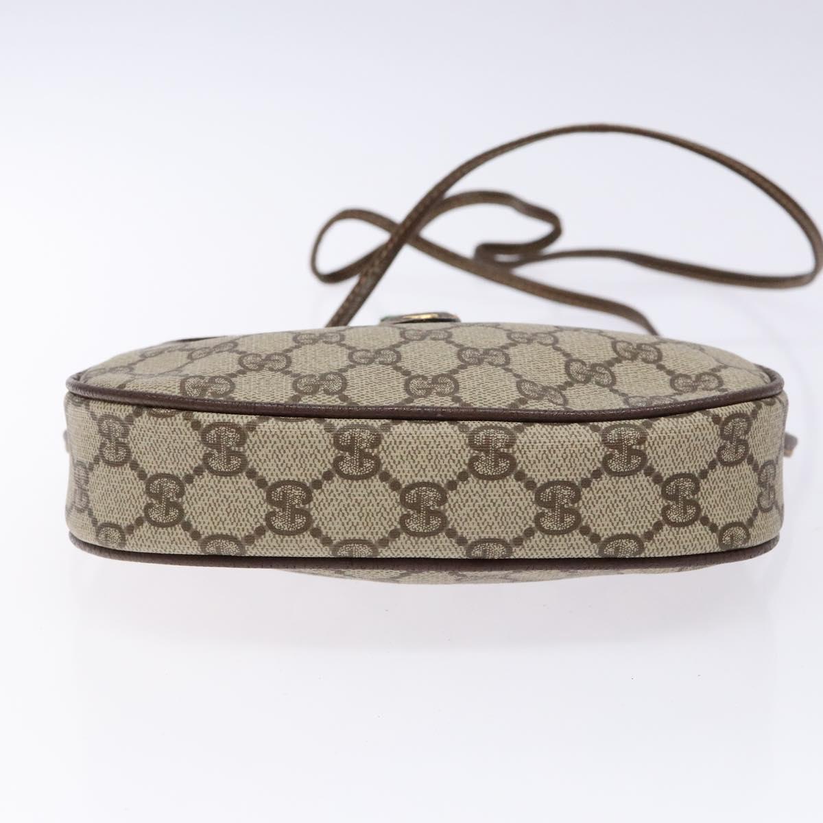 GUCCI GG Supreme Web Sherry Line Bag PVC Beige Gold 007 754 6112 40 Auth 139459