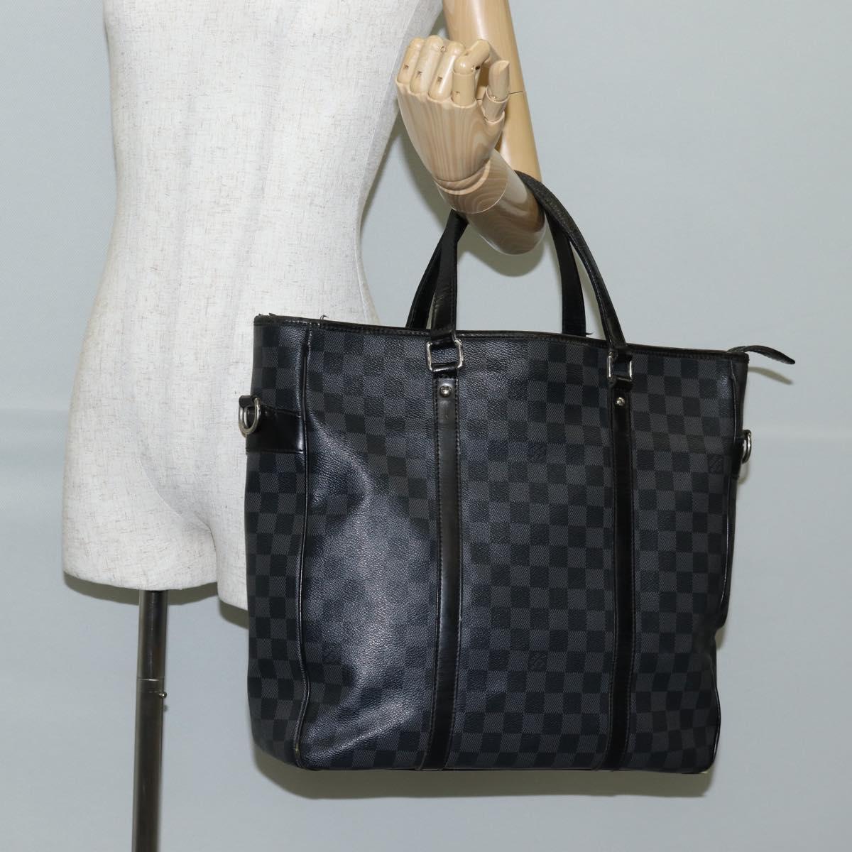 LOUIS VUITTON Damier Graphite Tadao Shoulder Bag 2way N51192 LV Auth 139469