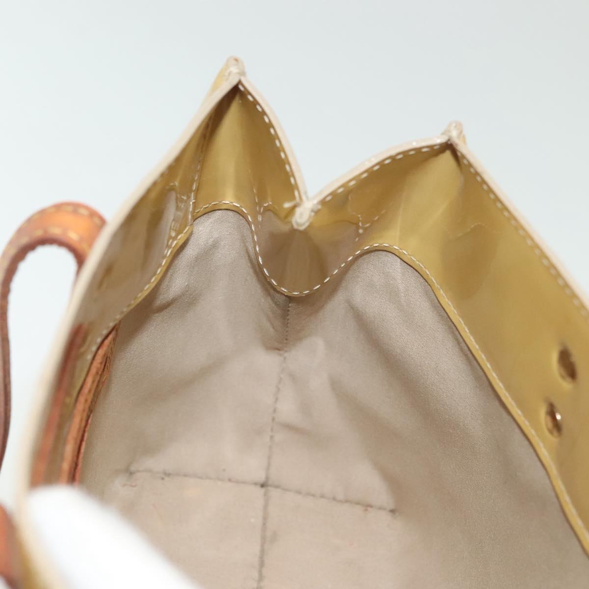 LOUIS VUITTON Monogram Vernis Reade PM Hand Bag Beige M91334 LV Auth 139472