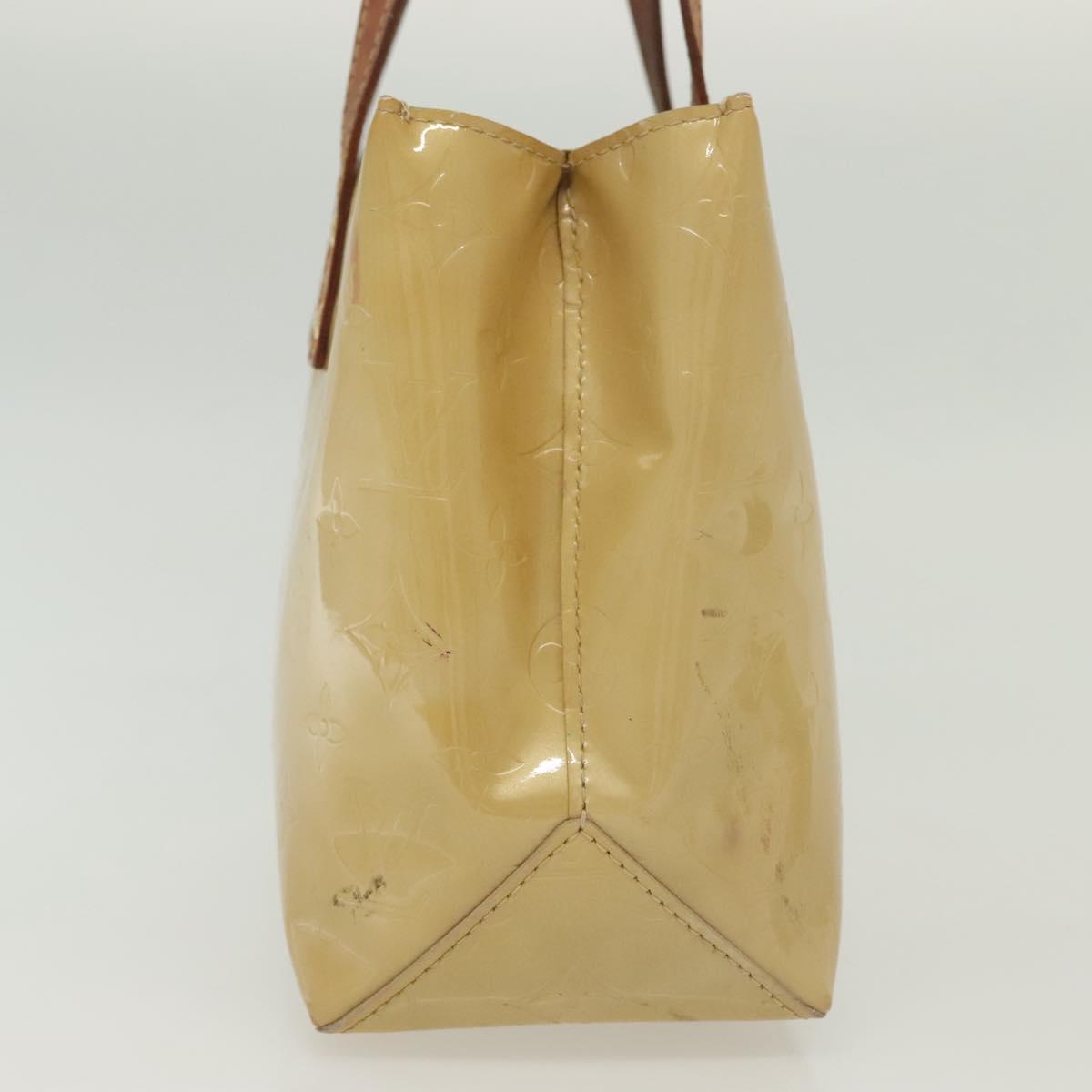 LOUIS VUITTON Monogram Vernis Reade PM Hand Bag Beige M91334 LV Auth 139472