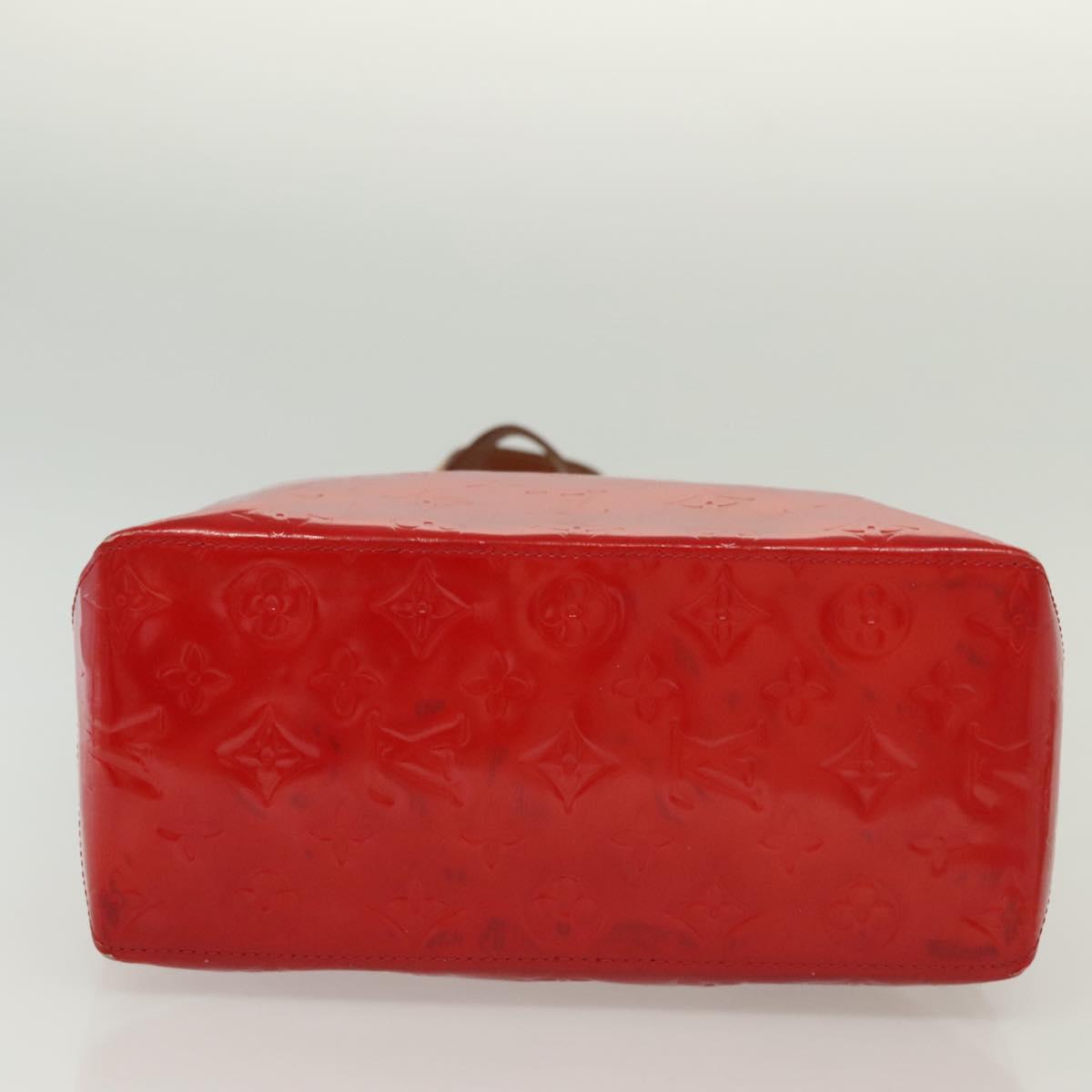 LOUIS VUITTON Monogram Vernis Reade MM Hand Bag Red Rouge M91086 LV Auth 139473