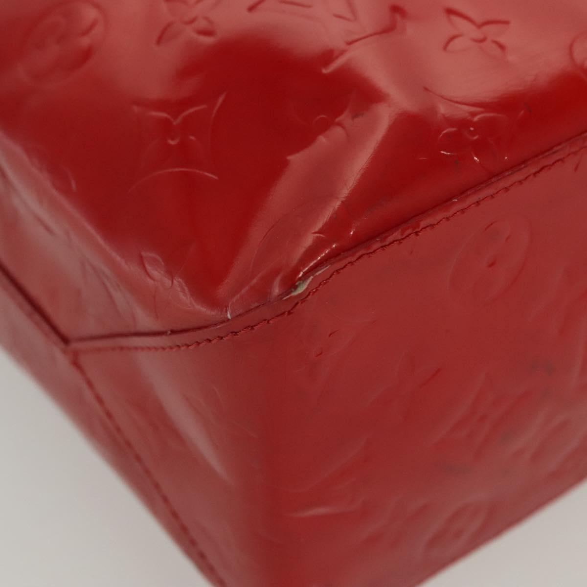 LOUIS VUITTON Monogram Vernis Reade MM Hand Bag Red Rouge M91086 LV Auth 139473