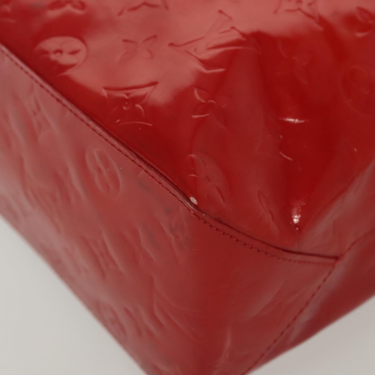 LOUIS VUITTON Monogram Vernis Reade MM Hand Bag Red Rouge M91086 LV Auth 139473