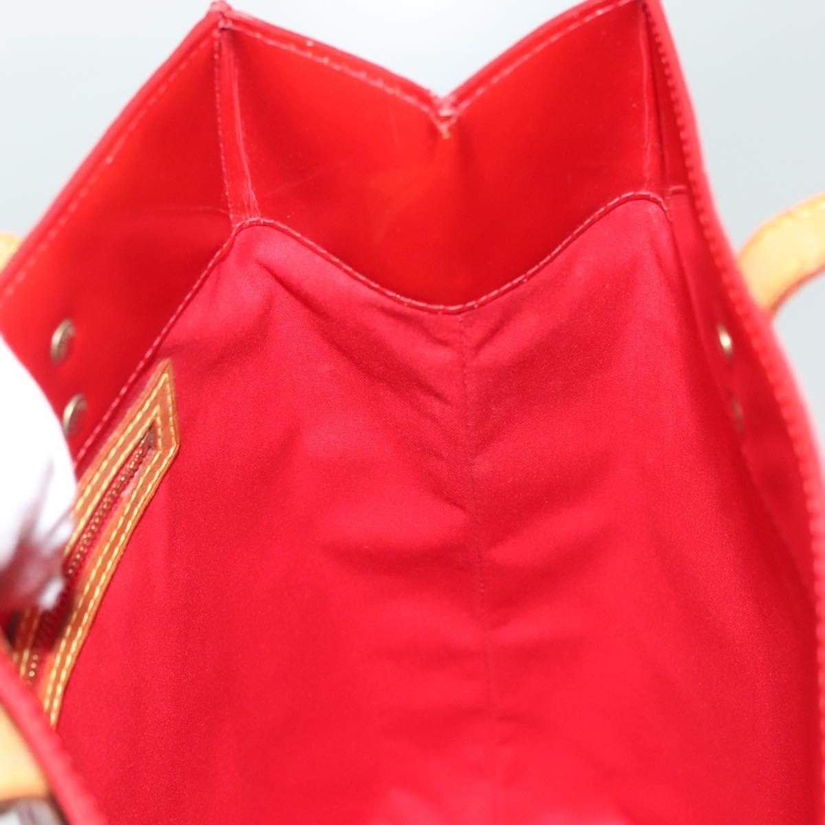 LOUIS VUITTON Monogram Vernis Reade MM Hand Bag Red Rouge M91086 LV Auth 139473