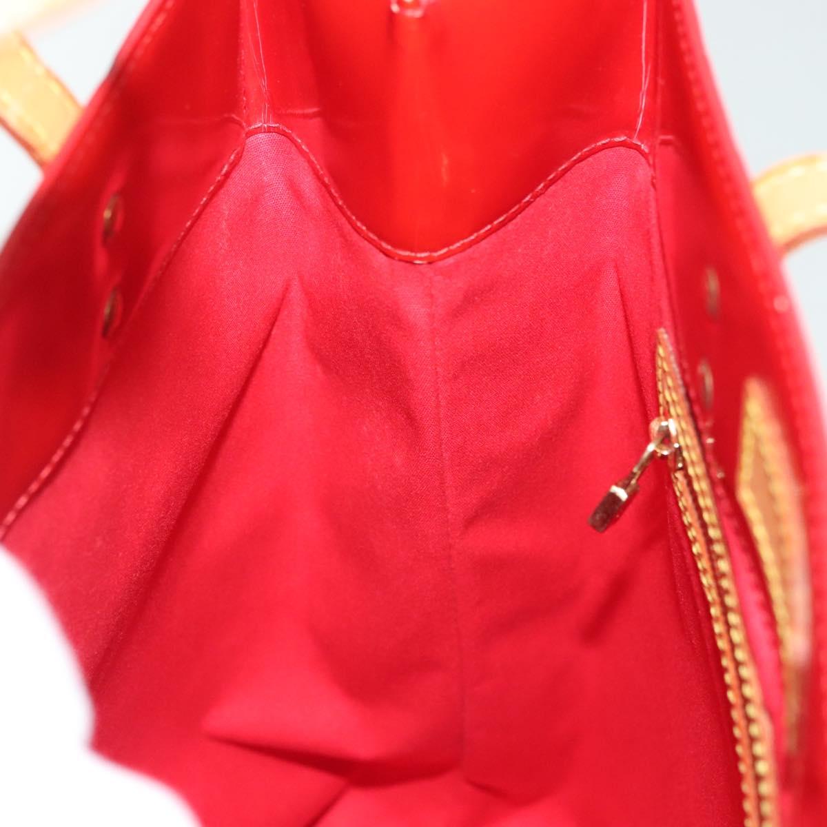 LOUIS VUITTON Monogram Vernis Reade MM Hand Bag Red Rouge M91086 LV Auth 139473