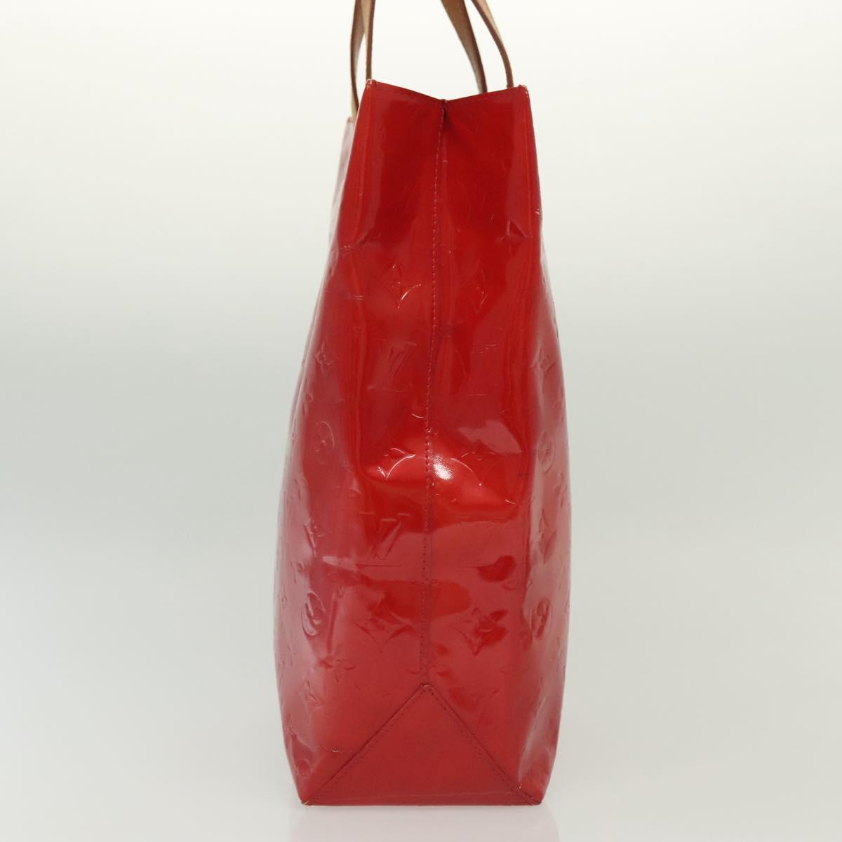 LOUIS VUITTON Monogram Vernis Reade MM Hand Bag Red Rouge M91086 LV Auth 139473