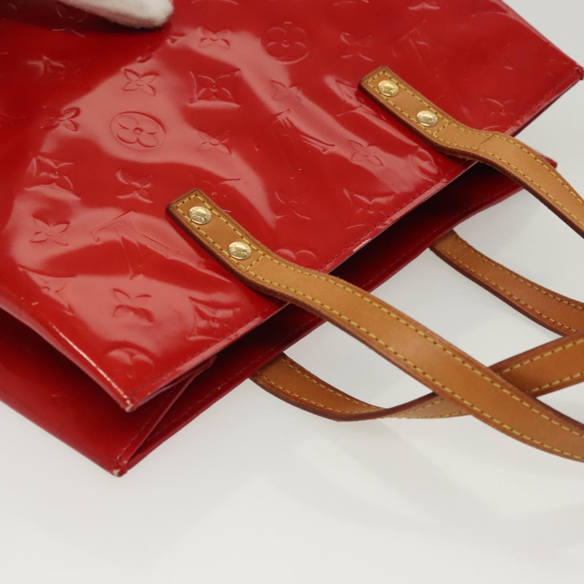 LOUIS VUITTON Monogram Vernis Reade MM Hand Bag Red Rouge M91086 LV Auth 139473
