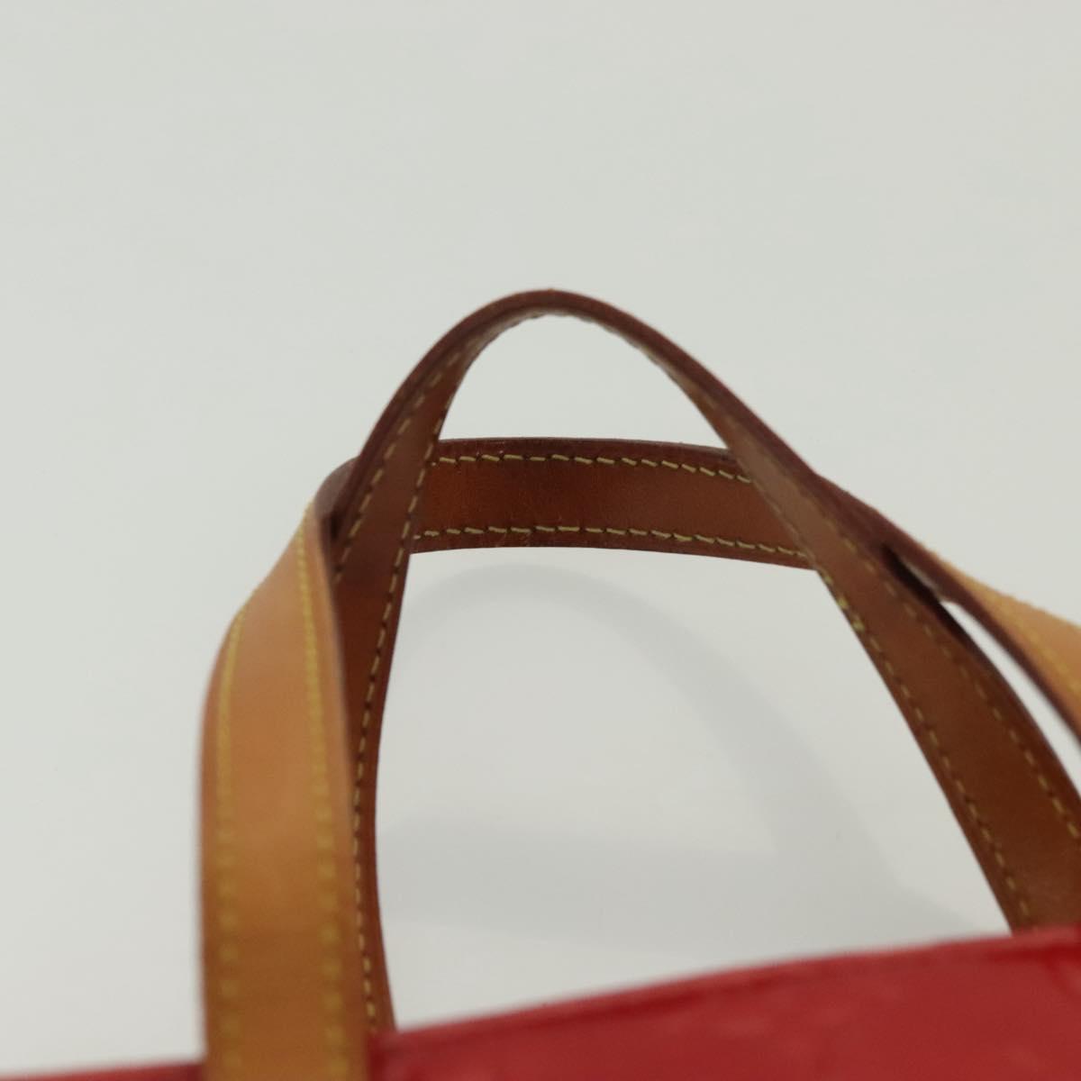 LOUIS VUITTON Monogram Vernis Reade MM Hand Bag Red Rouge M91086 LV Auth 139473