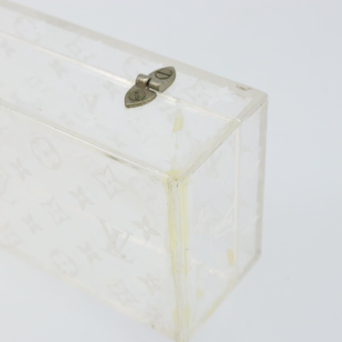 LOUIS VUITTON Monogram Clear Box Jewelry Box plastic Clear LV Auth 139495