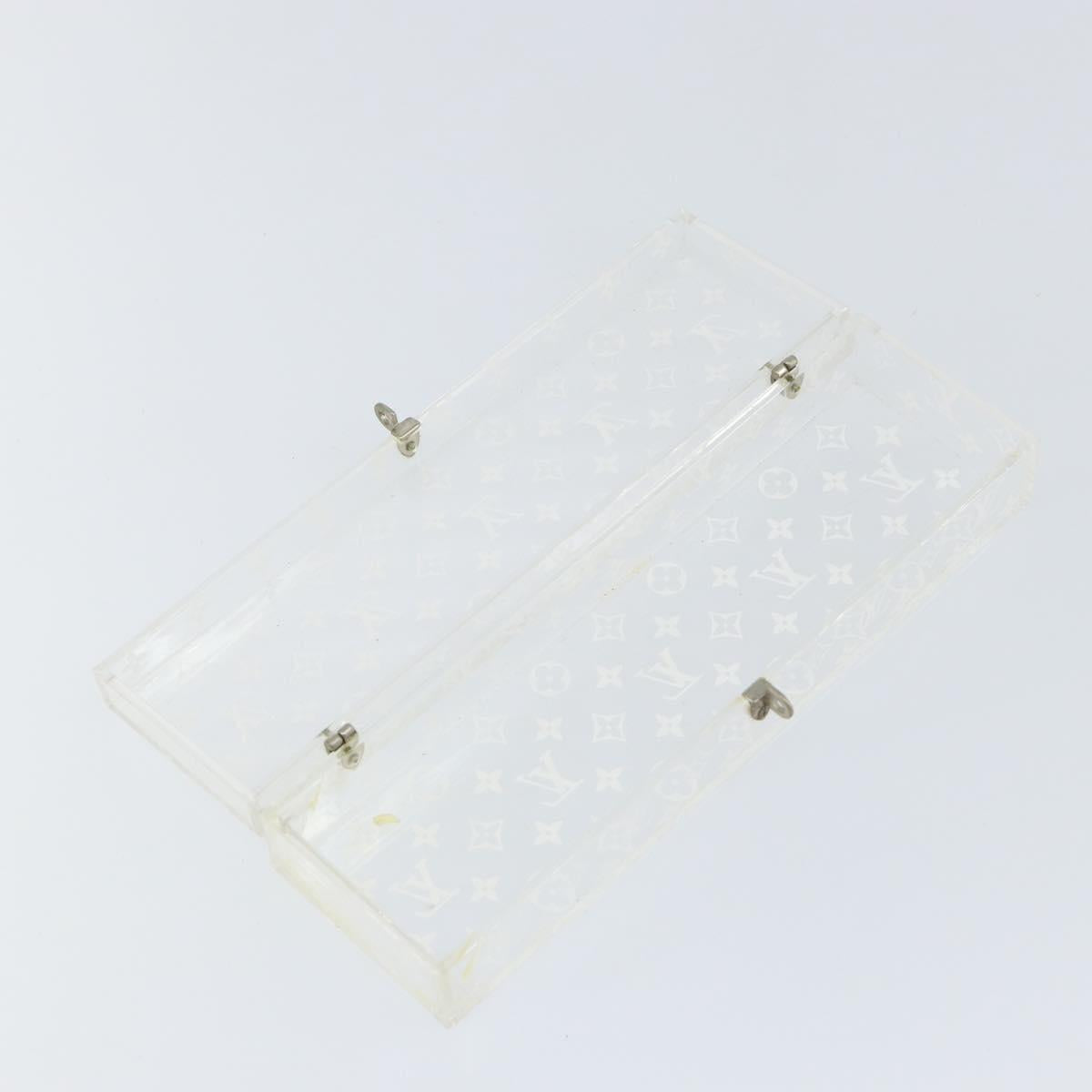 LOUIS VUITTON Monogram Clear Box Jewelry Box plastic Clear LV Auth 139495