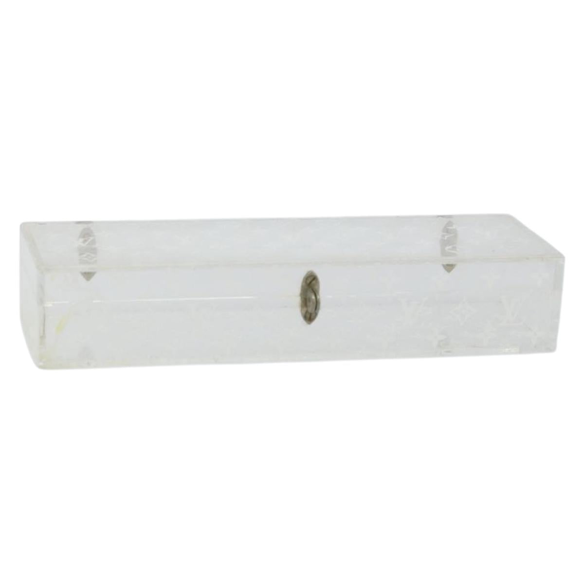 LOUIS VUITTON Monogram Clear Box Jewelry Box plastic Clear LV Auth 139495