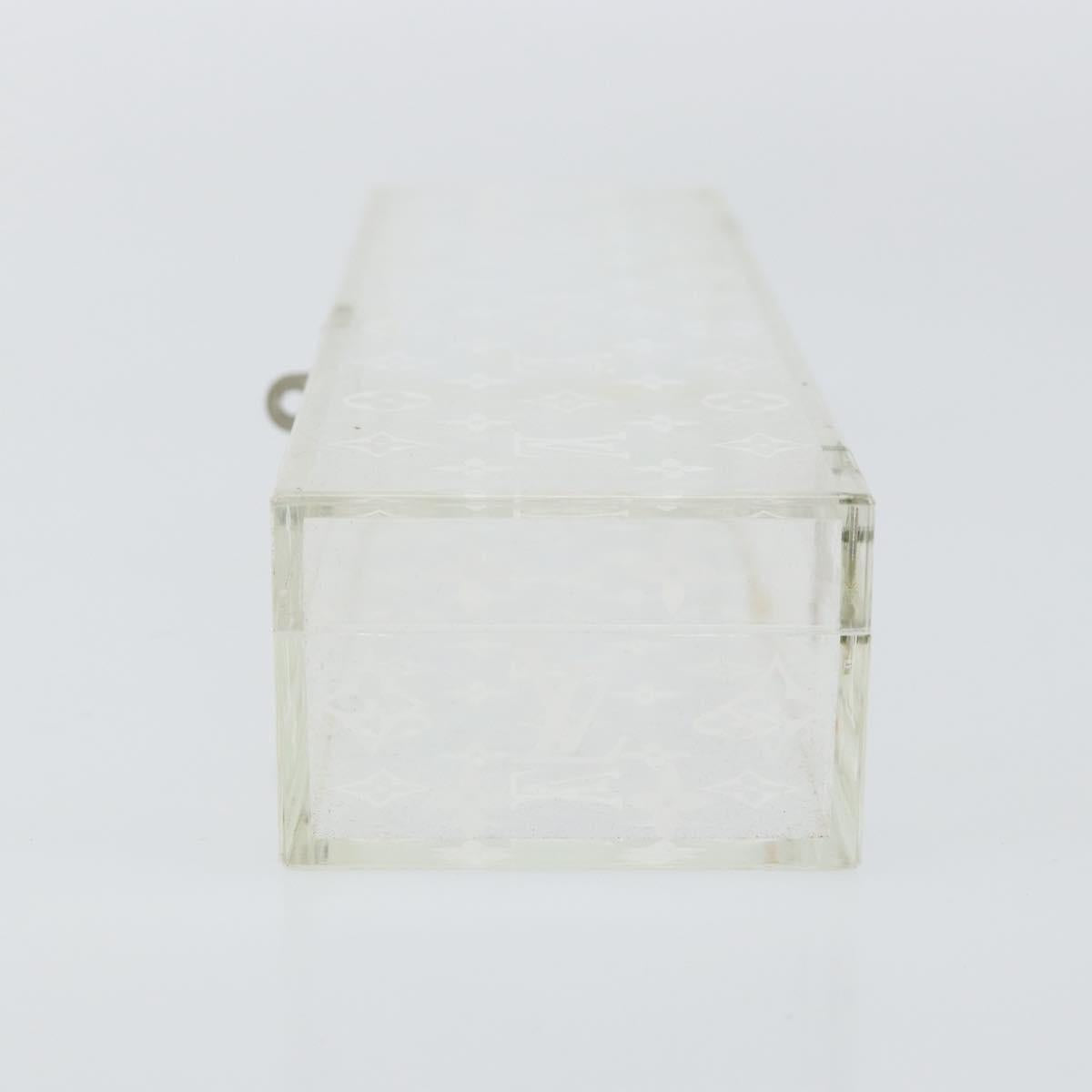 LOUIS VUITTON Monogram Clear Box Jewelry Box plastic Clear LV Auth 139495