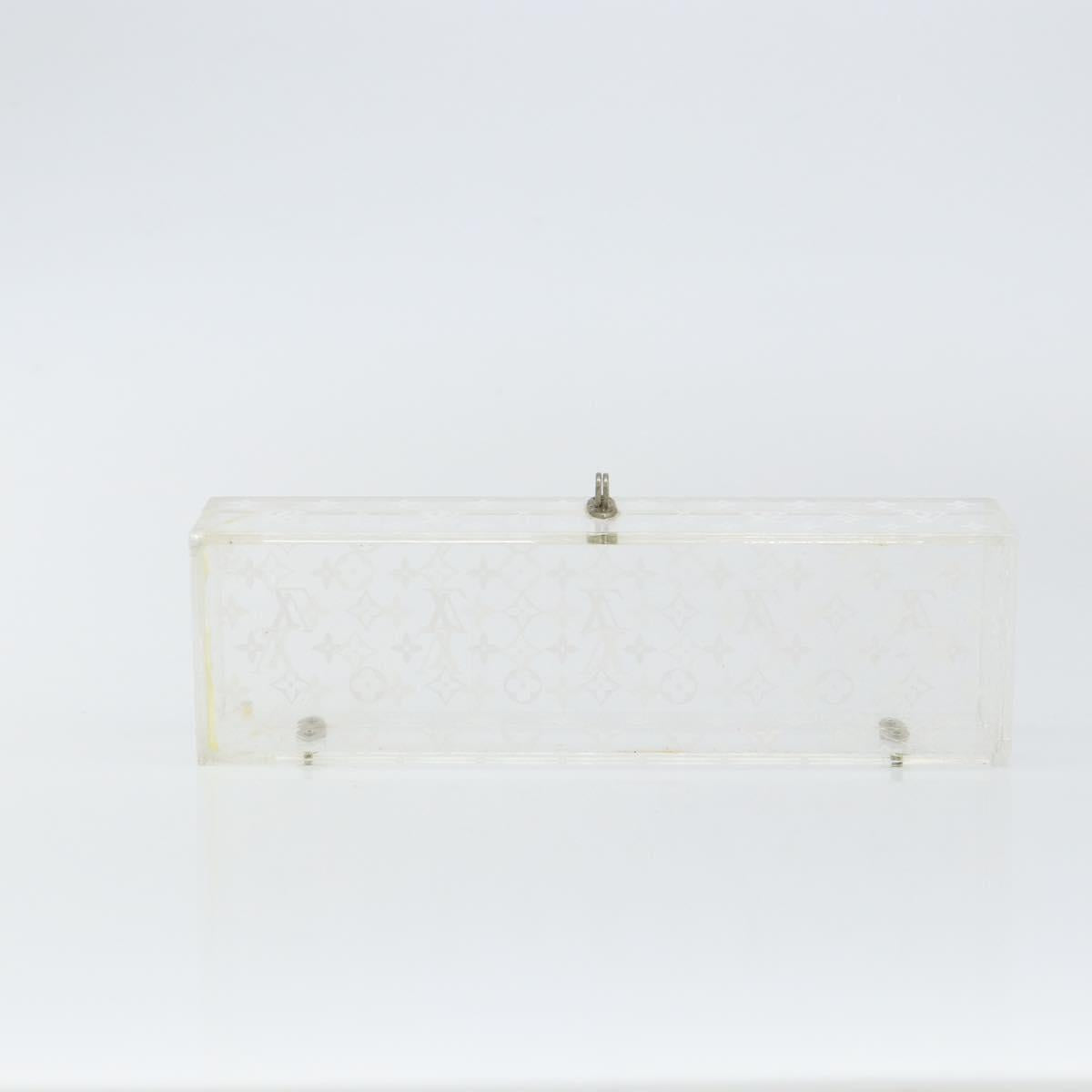 LOUIS VUITTON Monogram Clear Box Jewelry Box plastic Clear LV Auth 139495