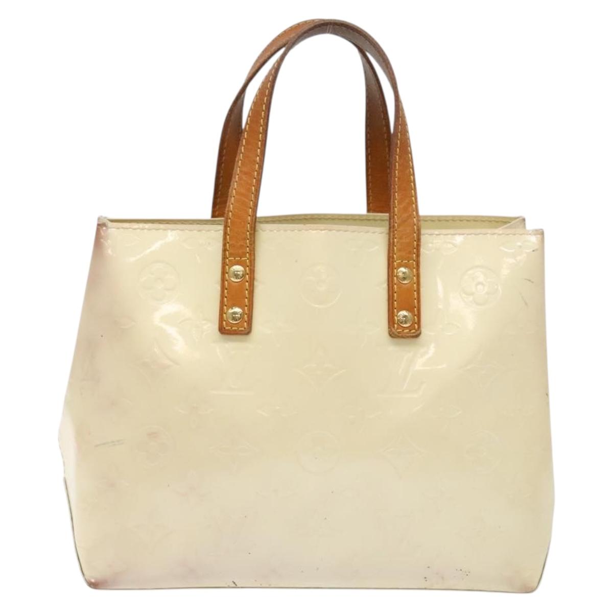 LOUIS VUITTON Monogram Vernis Reade PM Hand Bag Perle M91336 LV Auth 139500