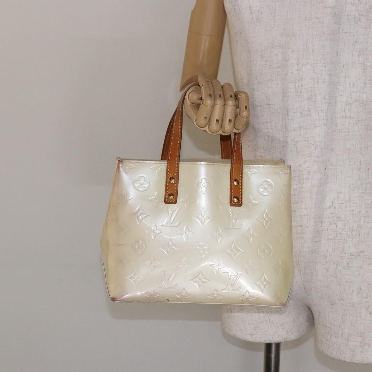 LOUIS VUITTON Monogram Vernis Reade PM Hand Bag Perle M91336 LV Auth 139500