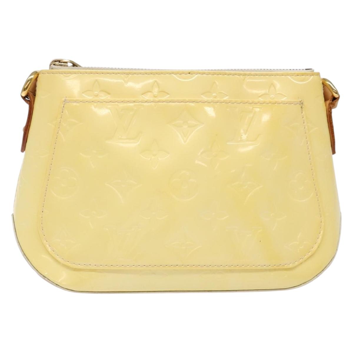 LOUIS VUITTON Monogram Vernis Minna Street Shoulder Bag Perle M91509 Auth 139504